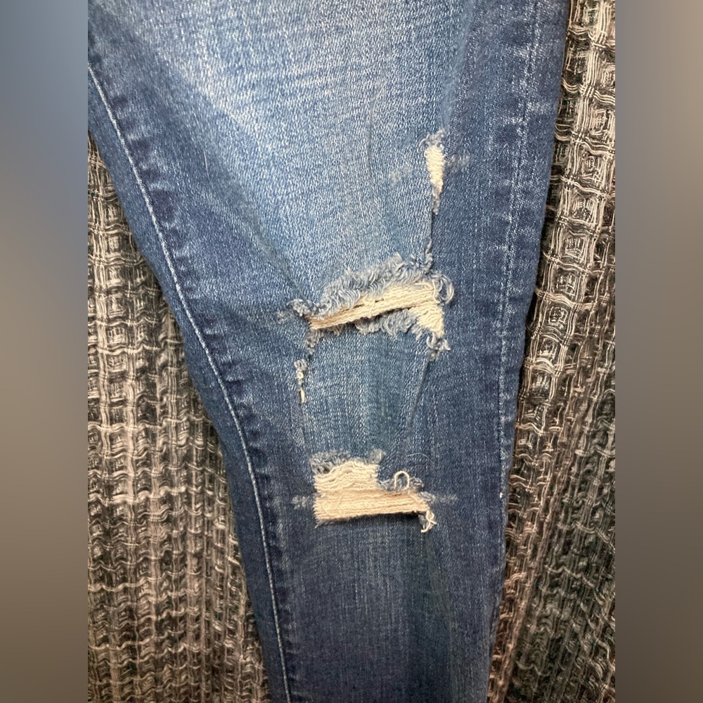 Abercrombie & Fitch Dark Blue Distressed Skinny Jeans - Picture 5 of 10